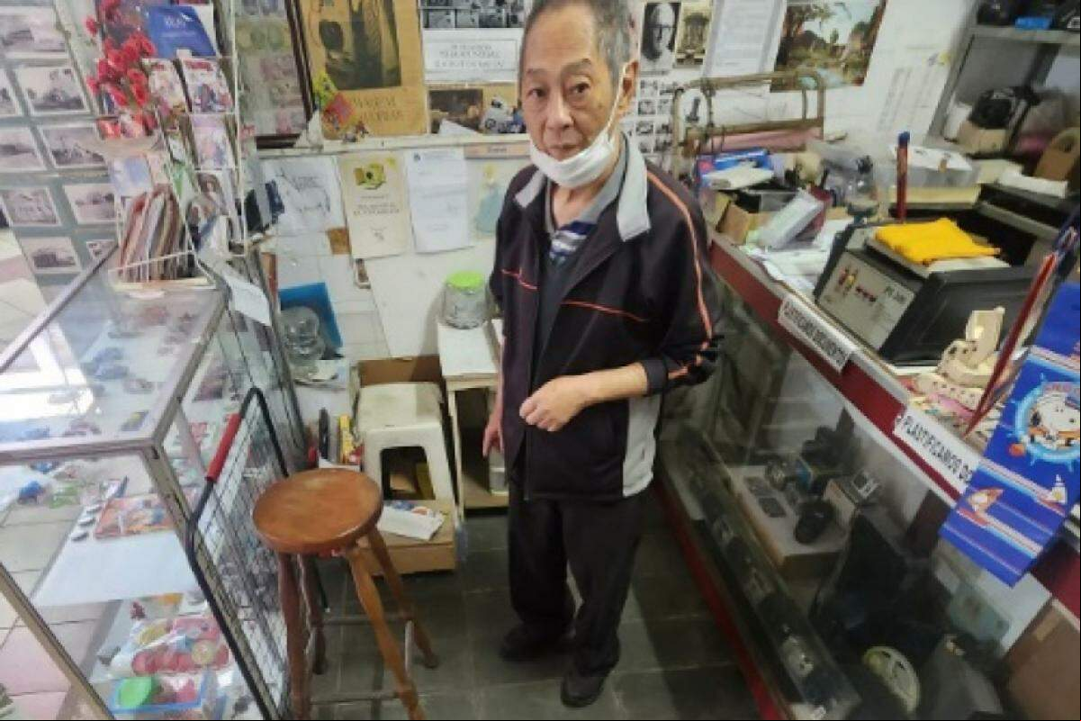 Shiyodi Imoto em seu box no Mercado Municipal de SJC