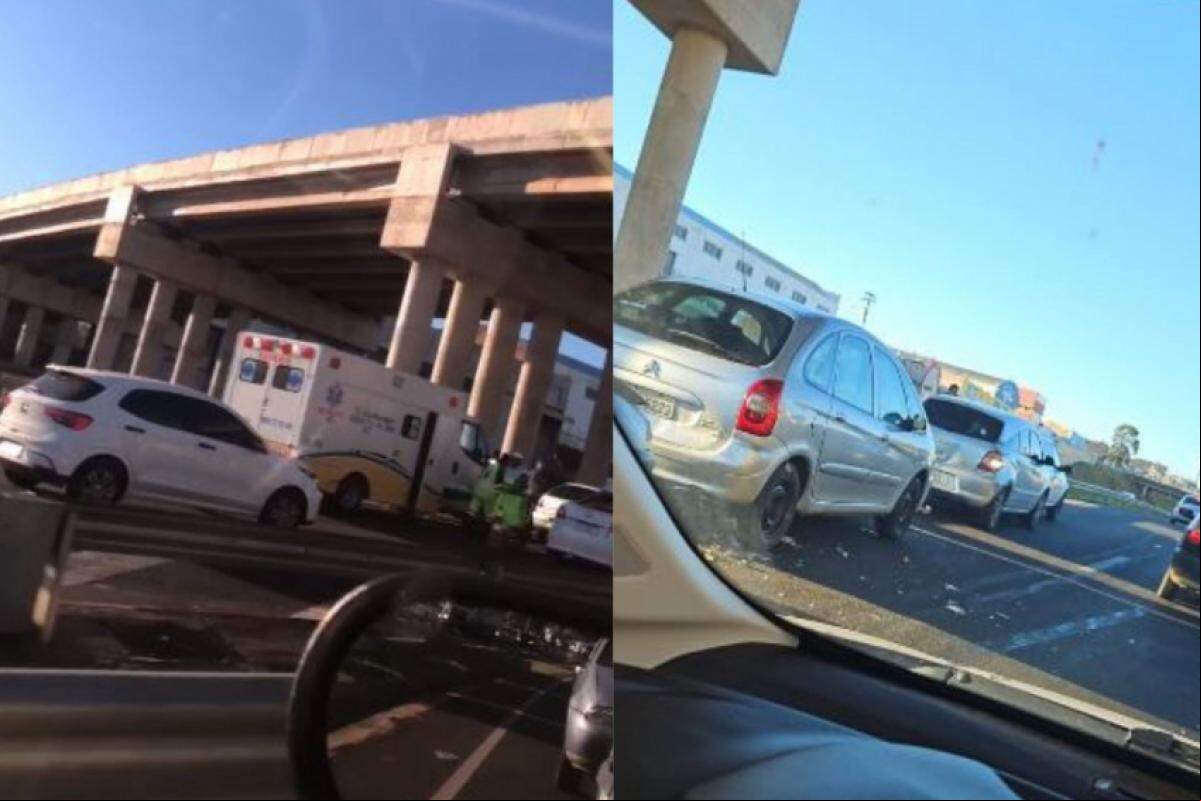 Colisão aconteceu sob o viaduto da Cruzeiro do Sul