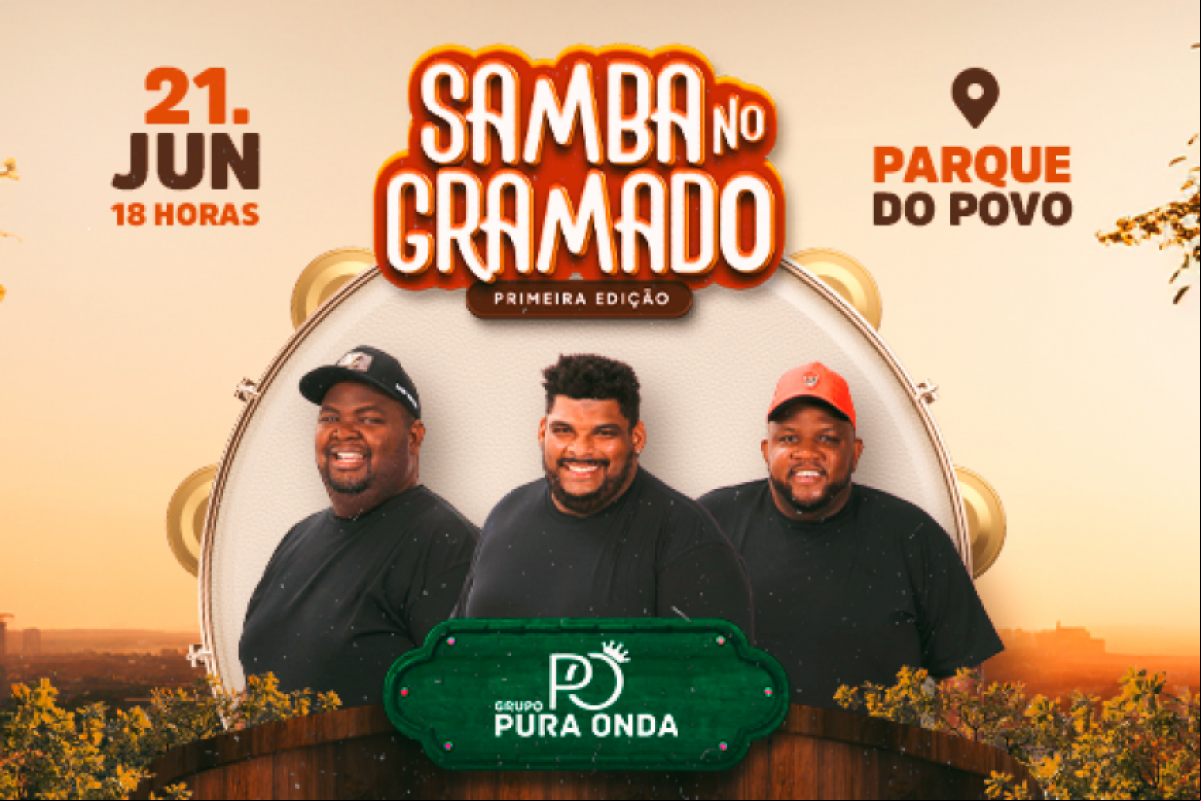 Evento gratuito com o grupo Pura Onda convida famílias para uma noite de música e solidariedade no gramado